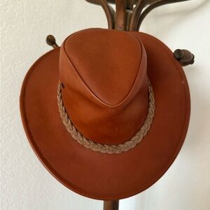 Men's Brown Leather Hat